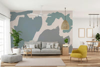 Neutral color wall mural with beach vibe

