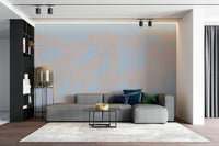 Calm wall mural with faded texture look

