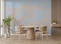 Artistic abstract mural in soft brush style

