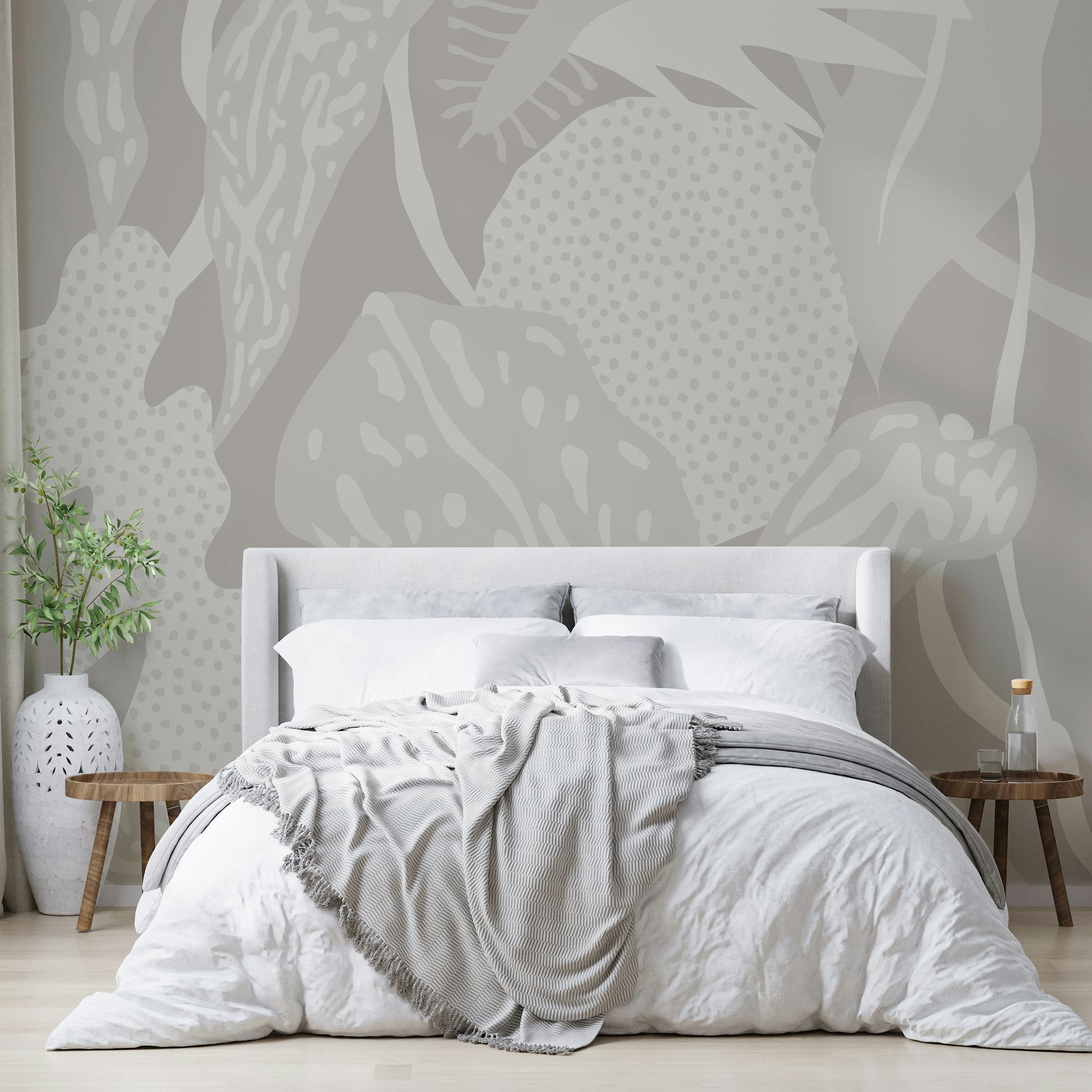 Full view of Subtle Foliage wall mural

