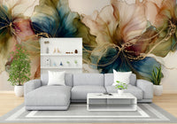 Abstract Ink Flowers Dance Wall Mural

