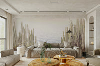 Cactus art mural for bedroom wall


