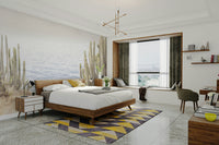 Boho cactus mural wallpaper

