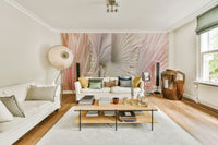 Metallic palm fronds on neutral background

