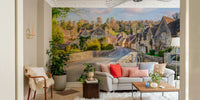 Timeless English village wallpaper design


