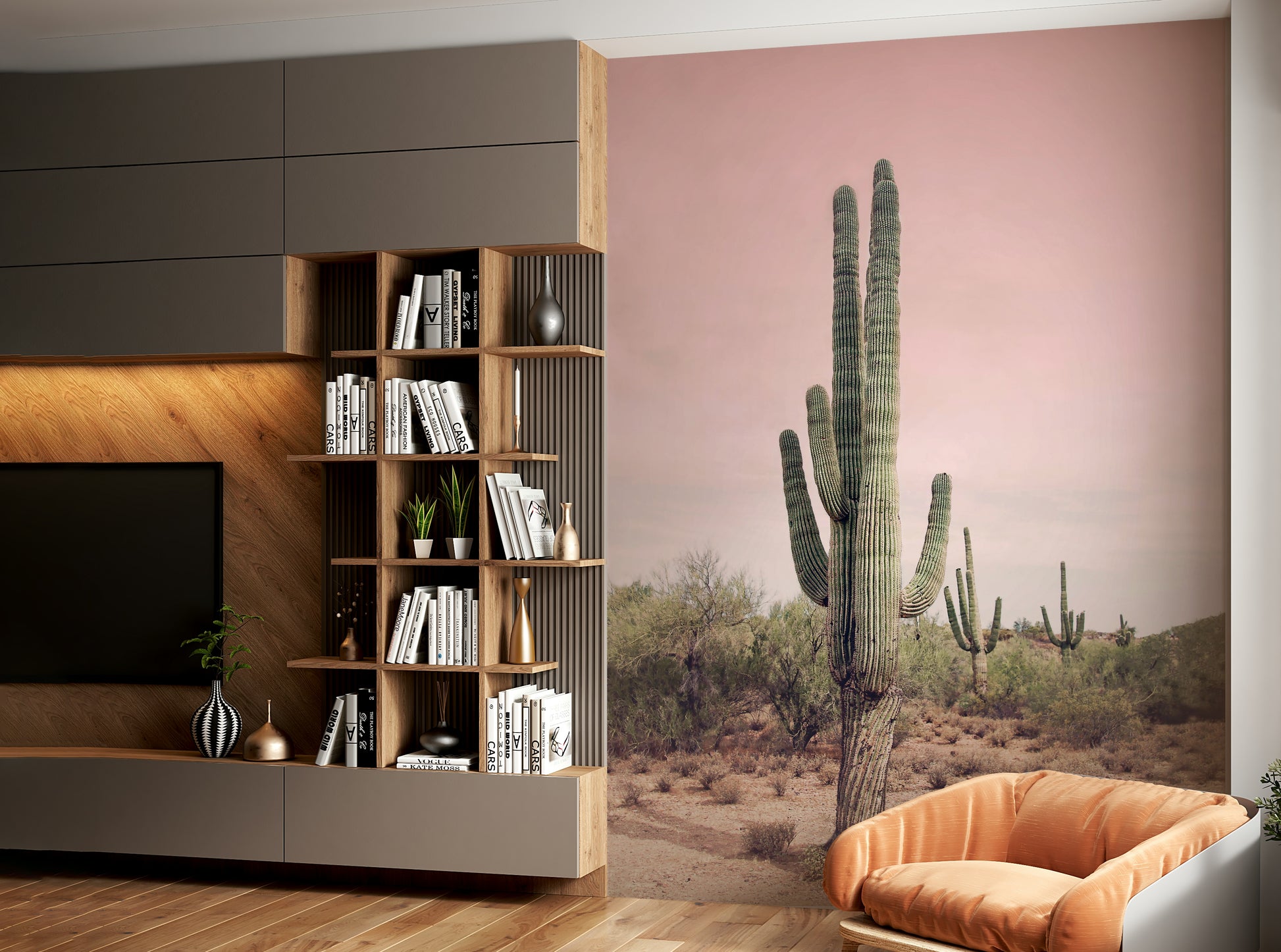 Calming desert mural wallpaper for a peaceful home

