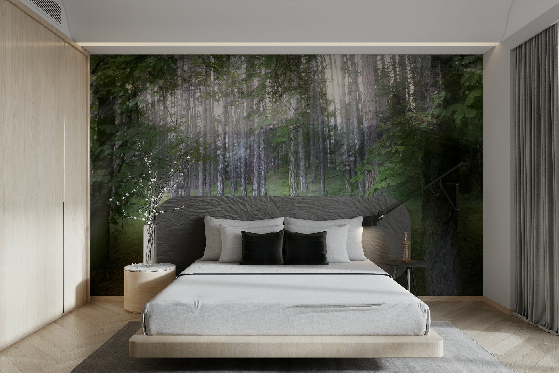 Gentle hues of green and brown
