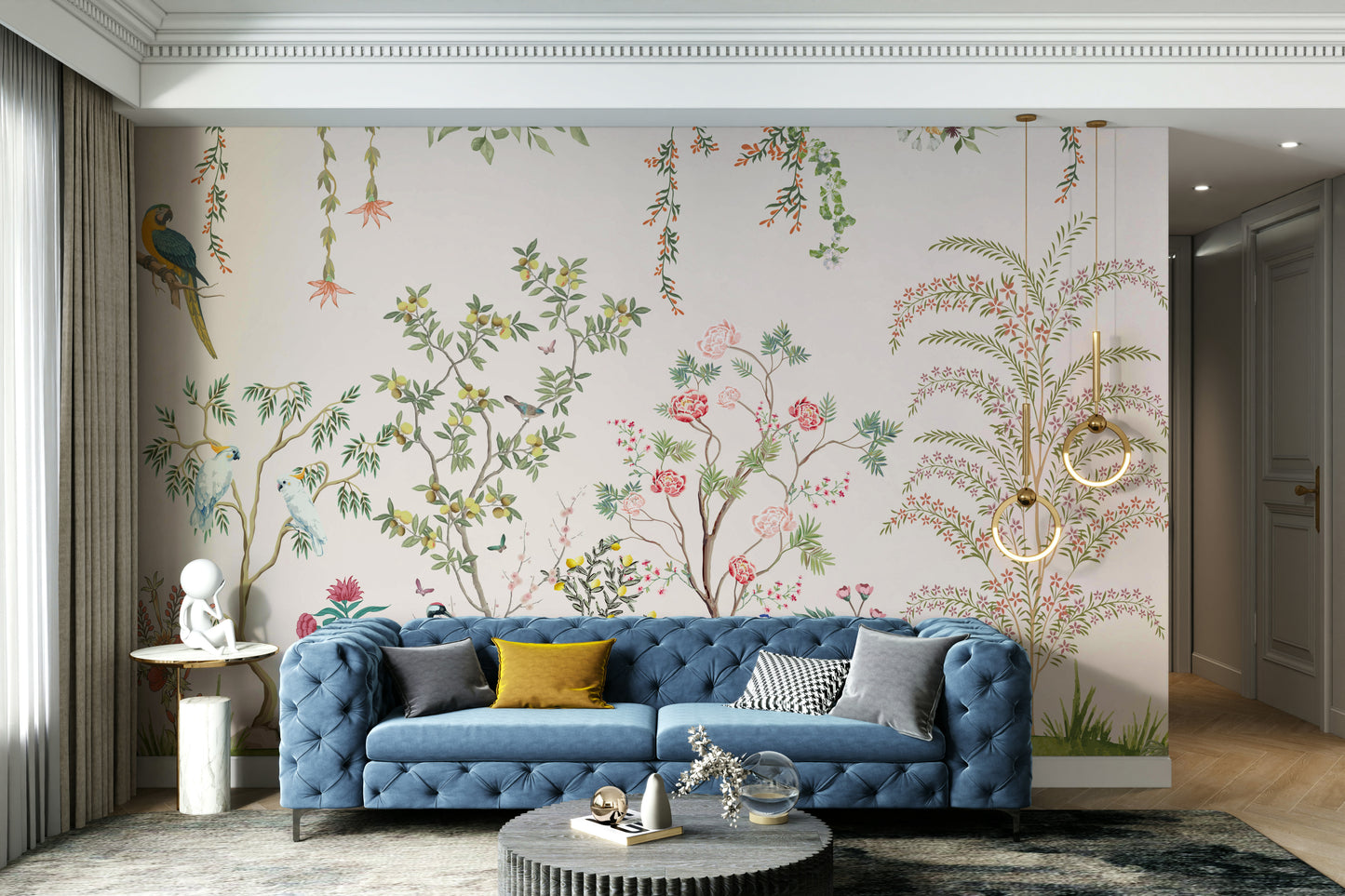 Chinoiserie Garden Wallpaper Mural Wall Mural