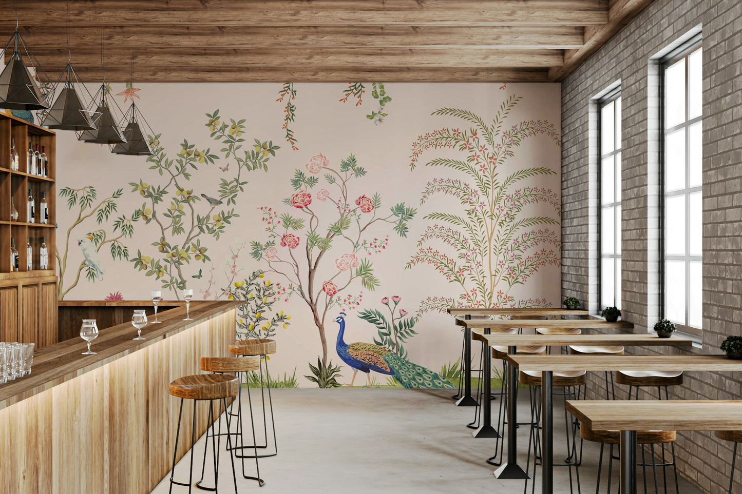 Chinoiserie Garden Wallpaper Mural Wall Mural