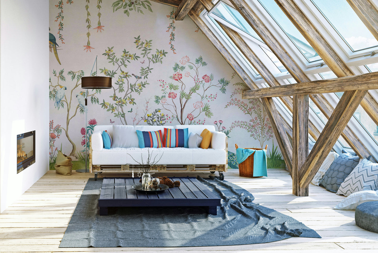 Chinoiserie Garden Wallpaper Mural Wall Mural