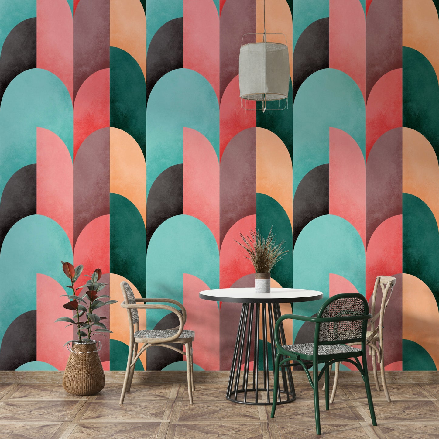 Mid Mod Geometry Sunrise Wallpaper⁠