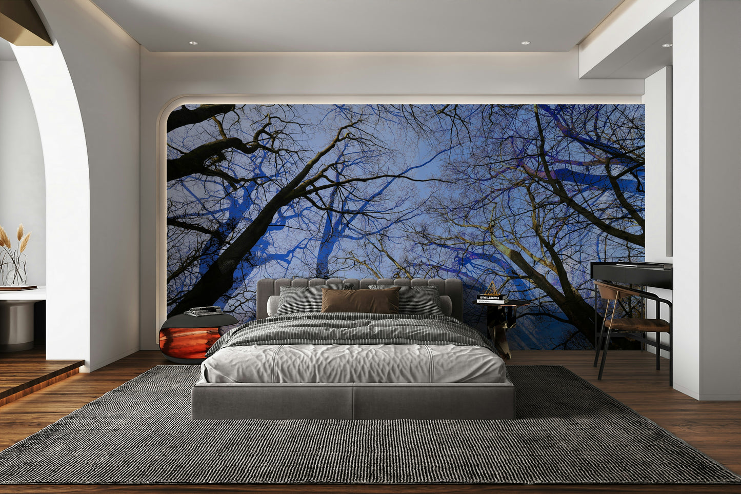 Skyward View: Abstract Tree Canopy Art Print Wall Mural