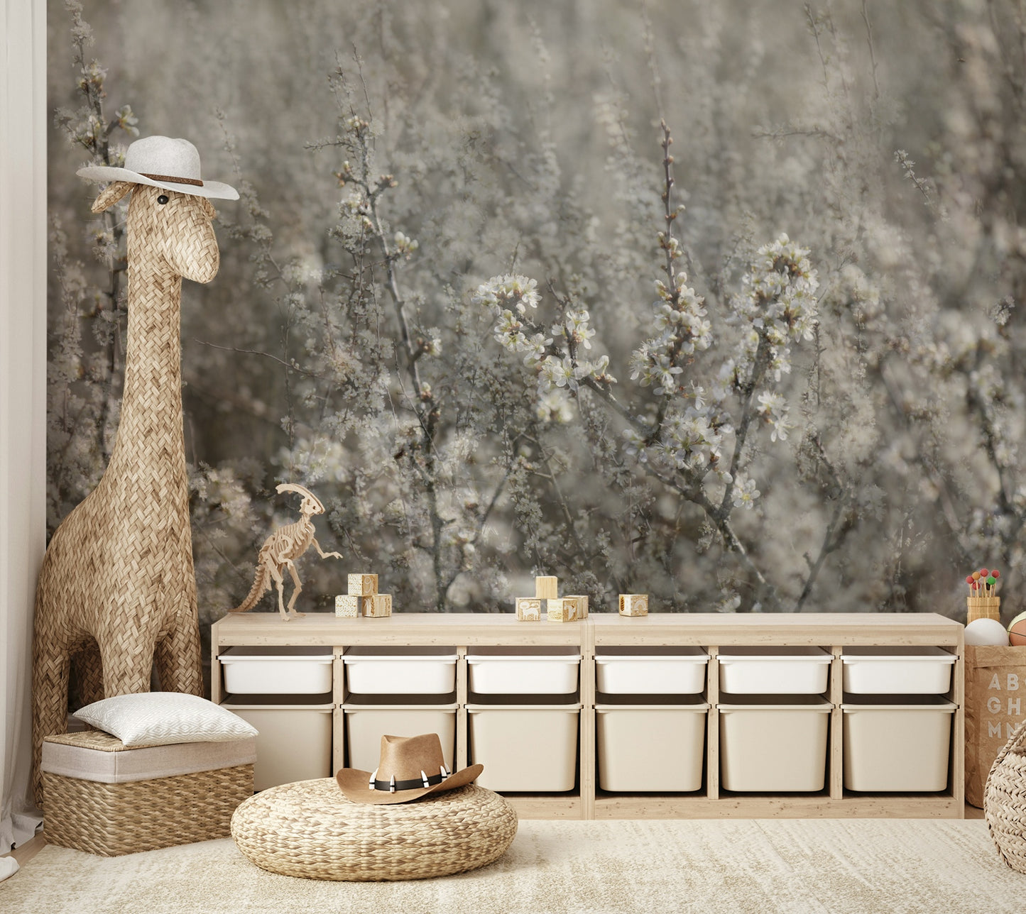 Ethereal Blossoms: Soft Floral Photography Wall Mural