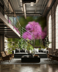 The floral shapes are visible but not sharply focused, creating a tranquil feel.

