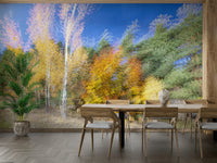 A close-up view shows the smooth, blending lines of the abstract art.

