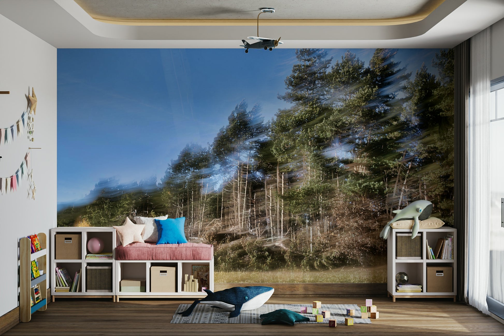 A close-up view of the fine, detailed texture of the motion blur.

