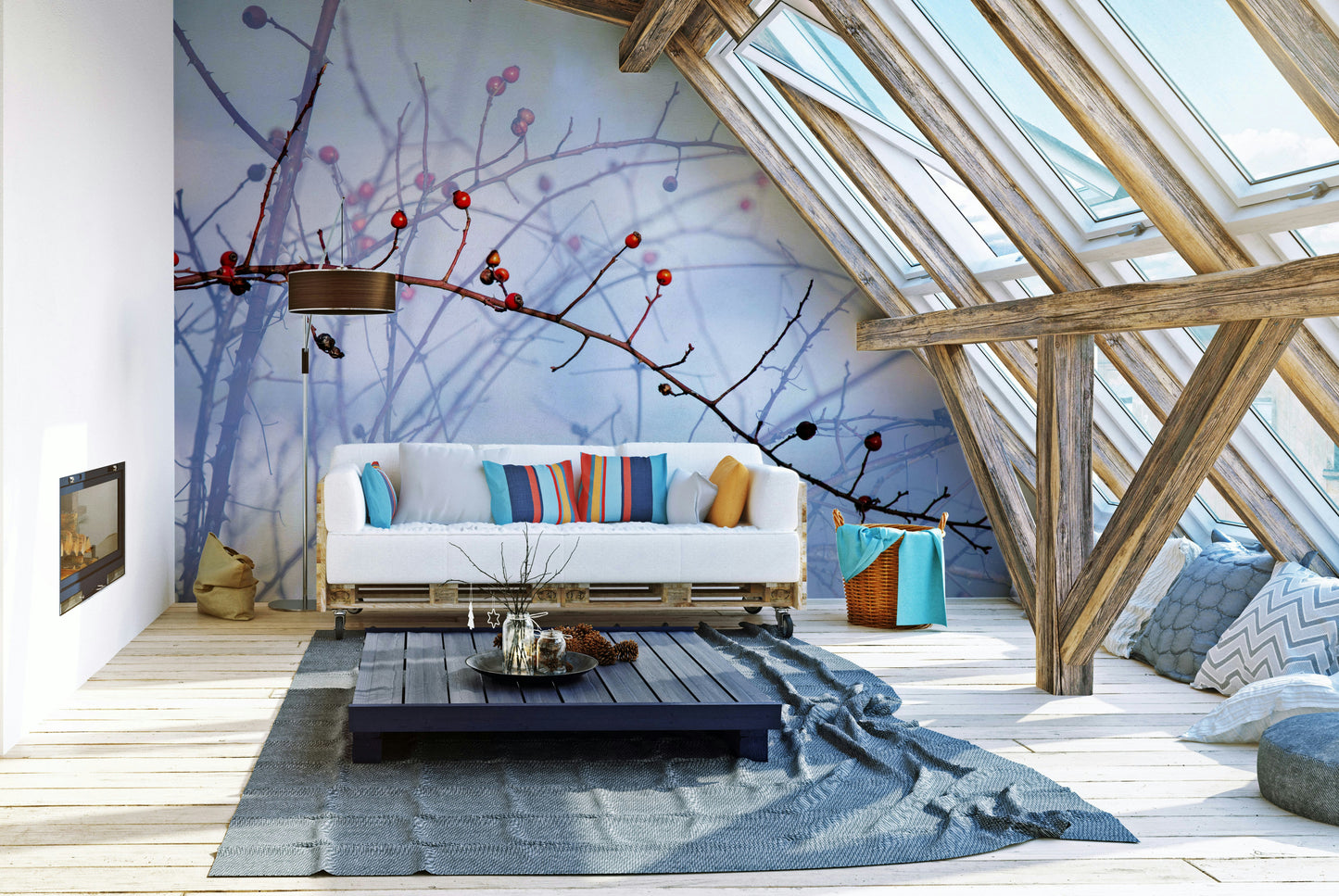 Botanical mural for quiet spaces
