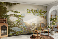 Still water with leaves wallpaper
