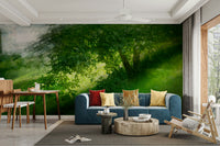 Peaceful green tones wall mural
