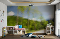 Muted green tones wall mural
