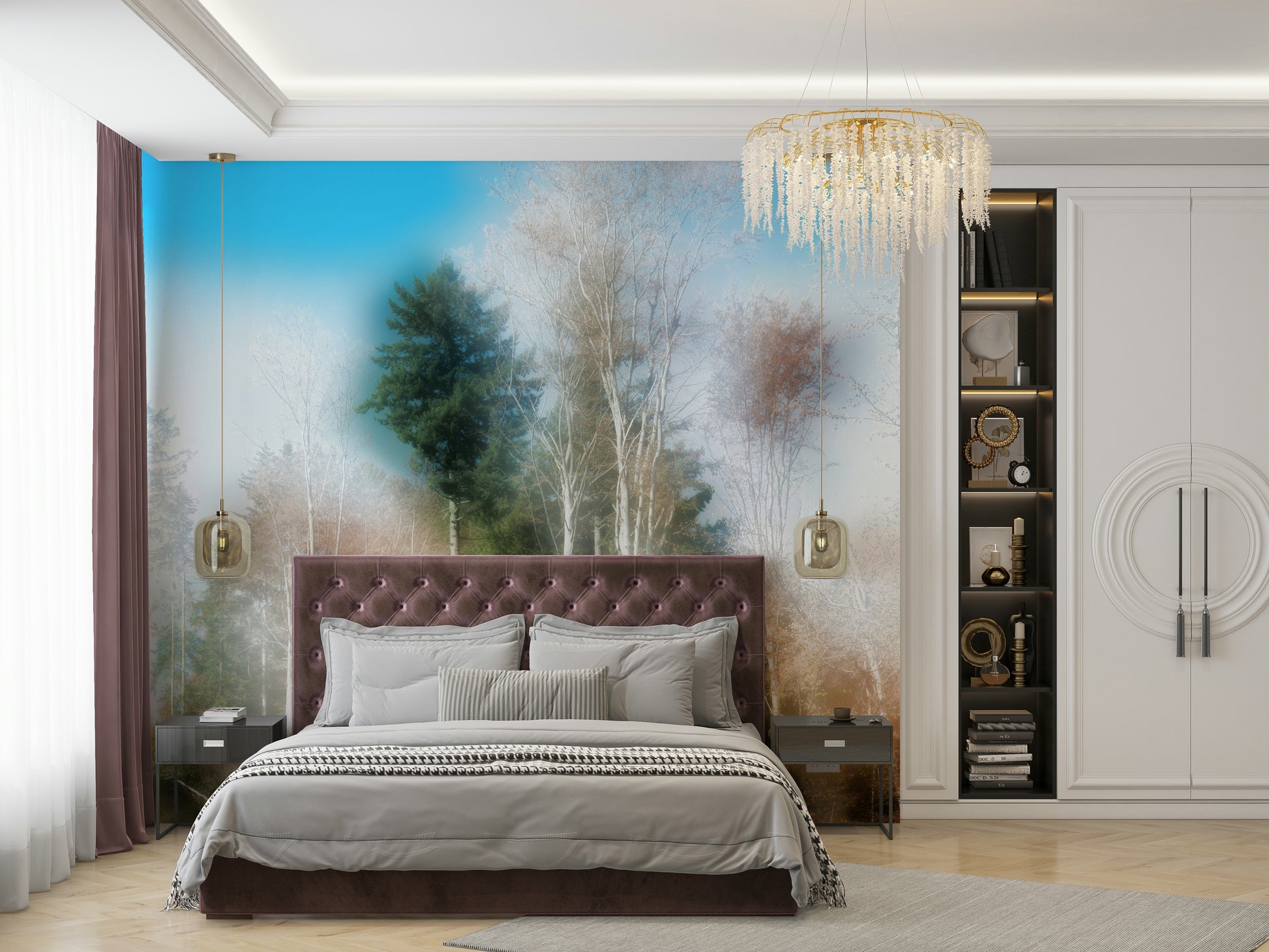 Calm nature-inspired wall mural
