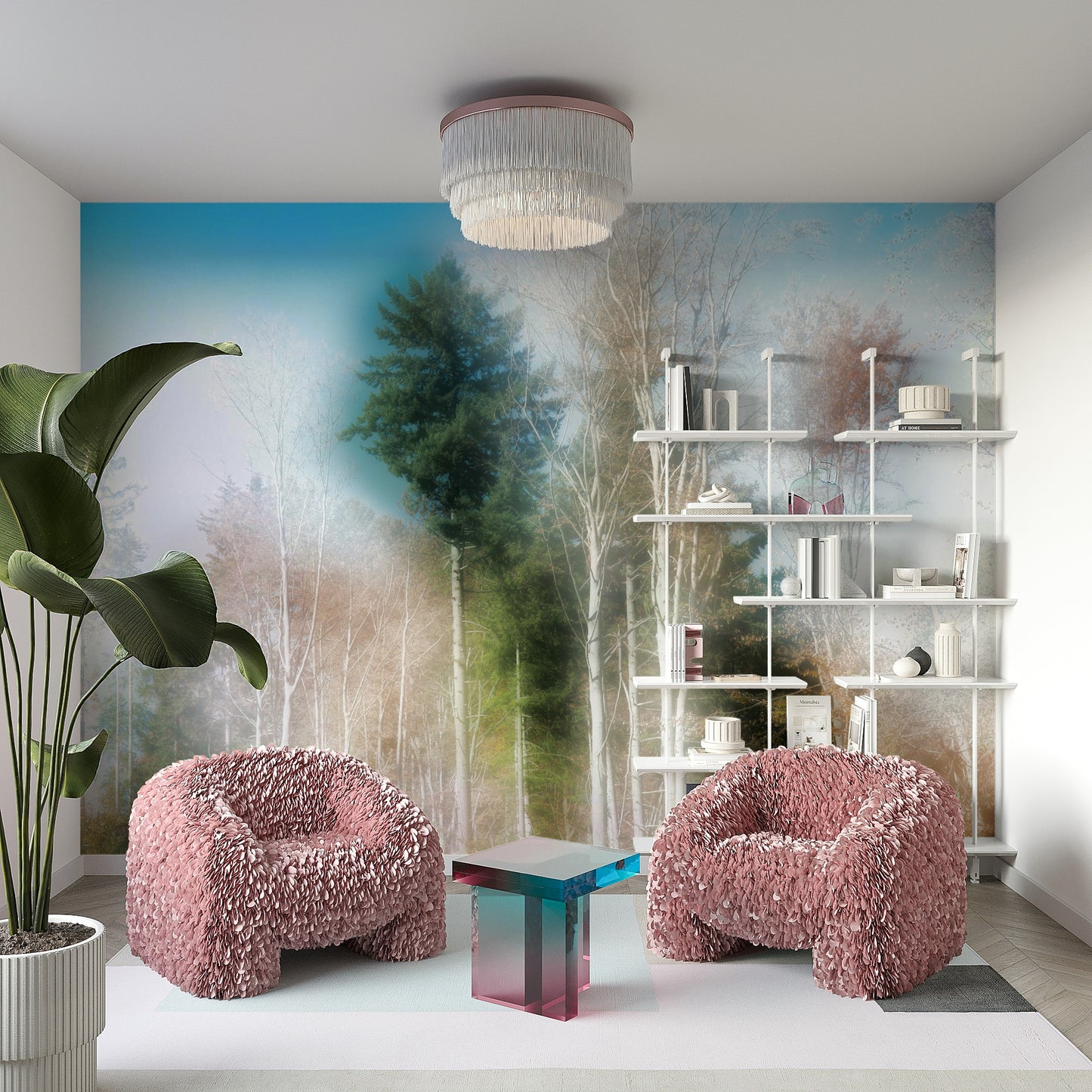 Subtle woodland photo wall mural
