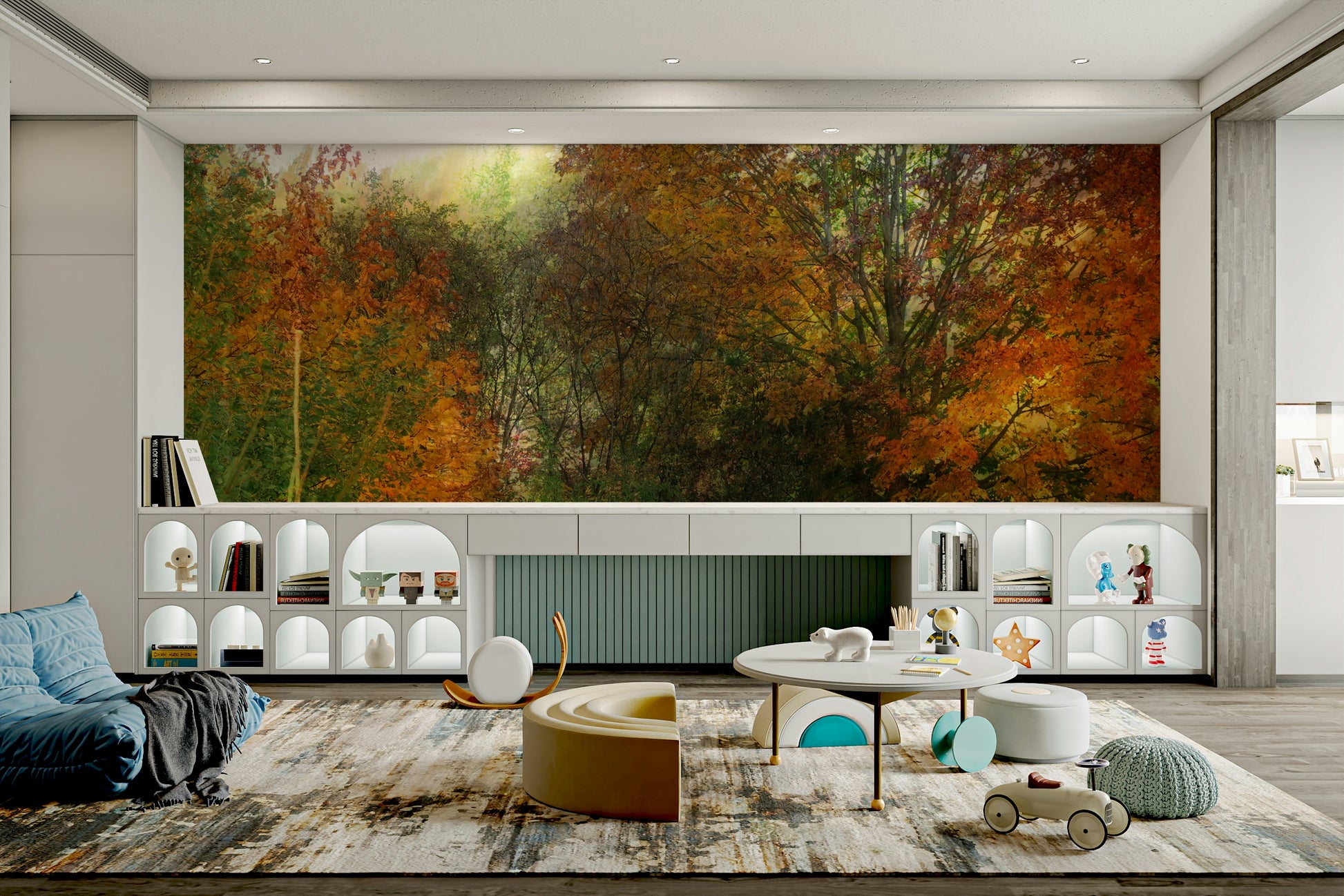 Vibrant nature scene wall mural
