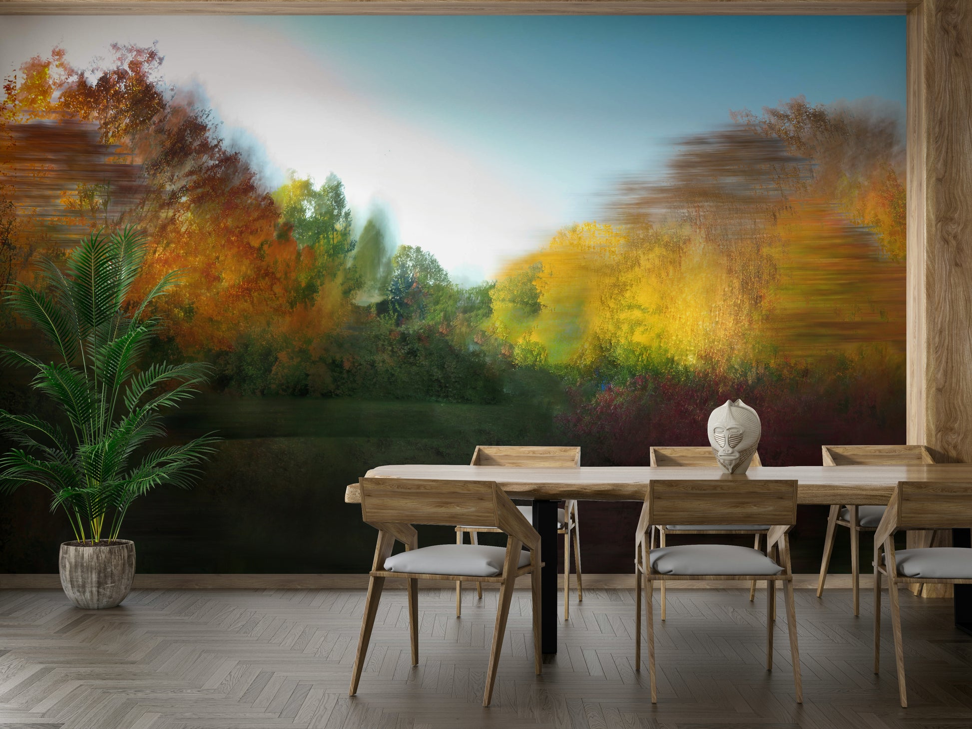 Soft fall tones wall mural
