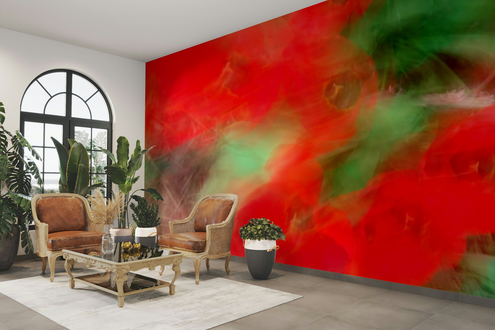 Green and red nature wallpaper for walls
