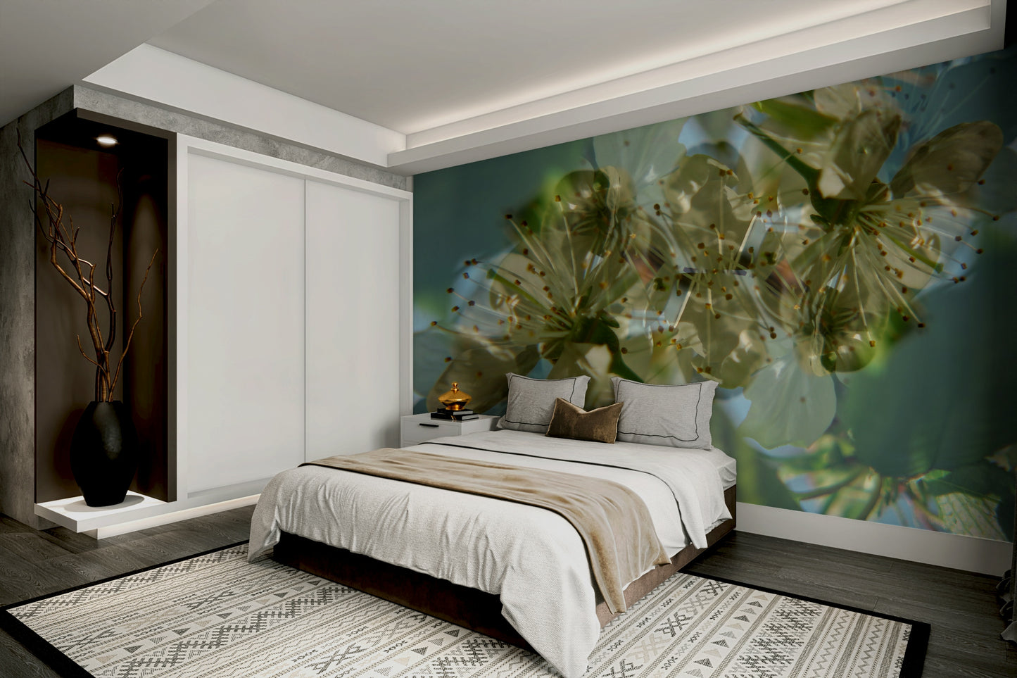 Botanical abstract flower wallpaper
