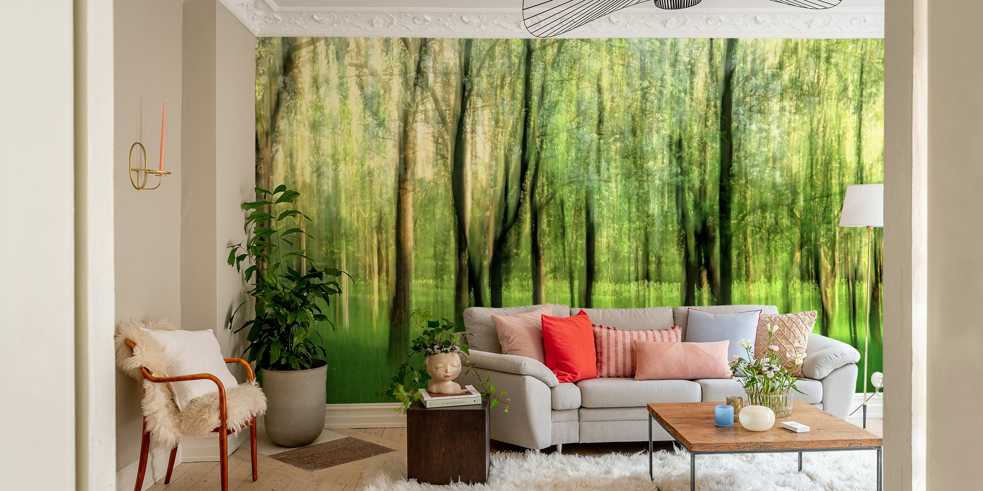 Calm nature-inspired mural wallpaper
