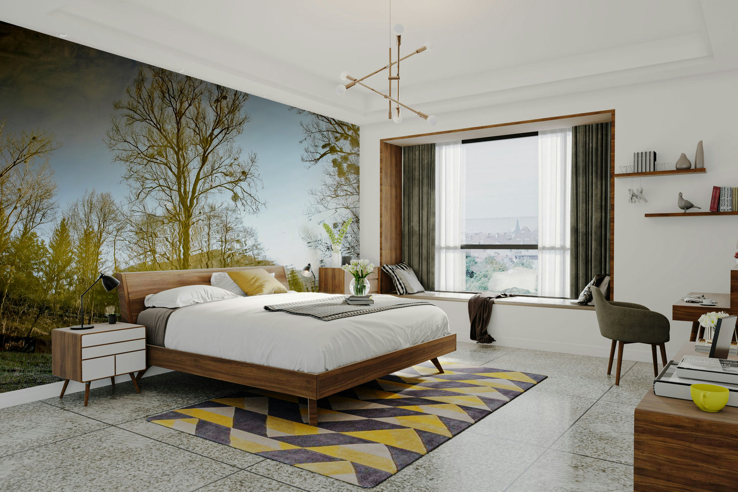 Peaceful forest reflection wall art
