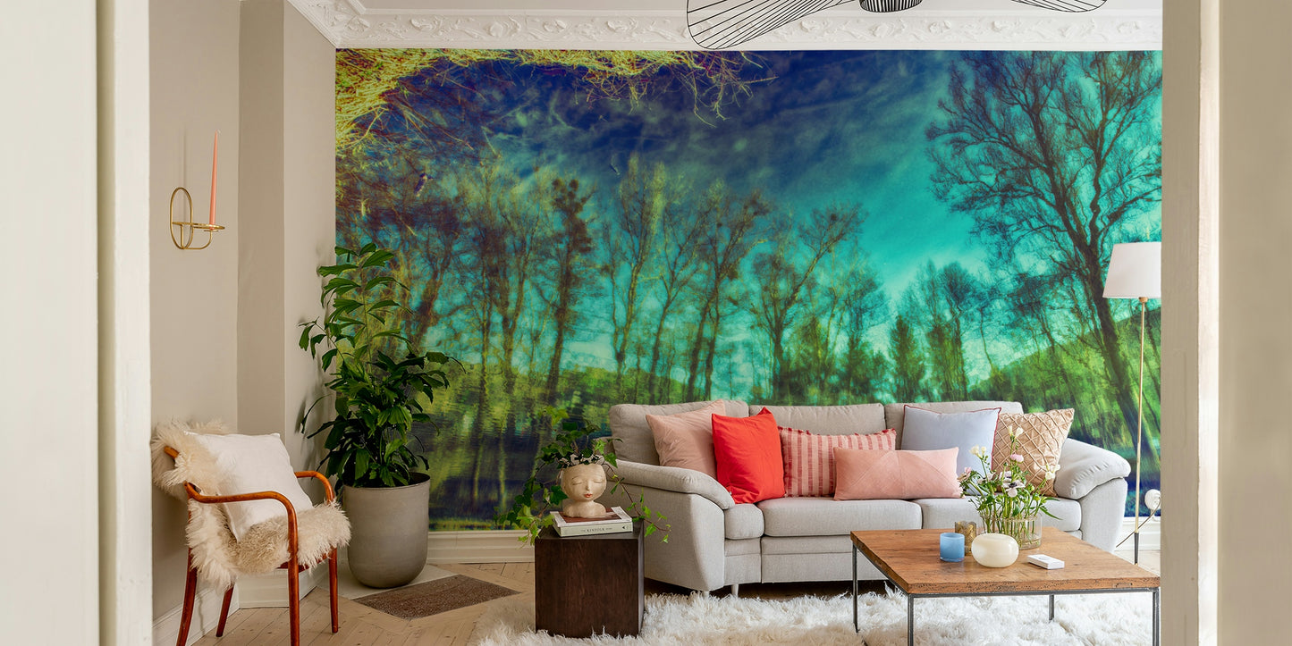 Calm nature-inspired wall mural
