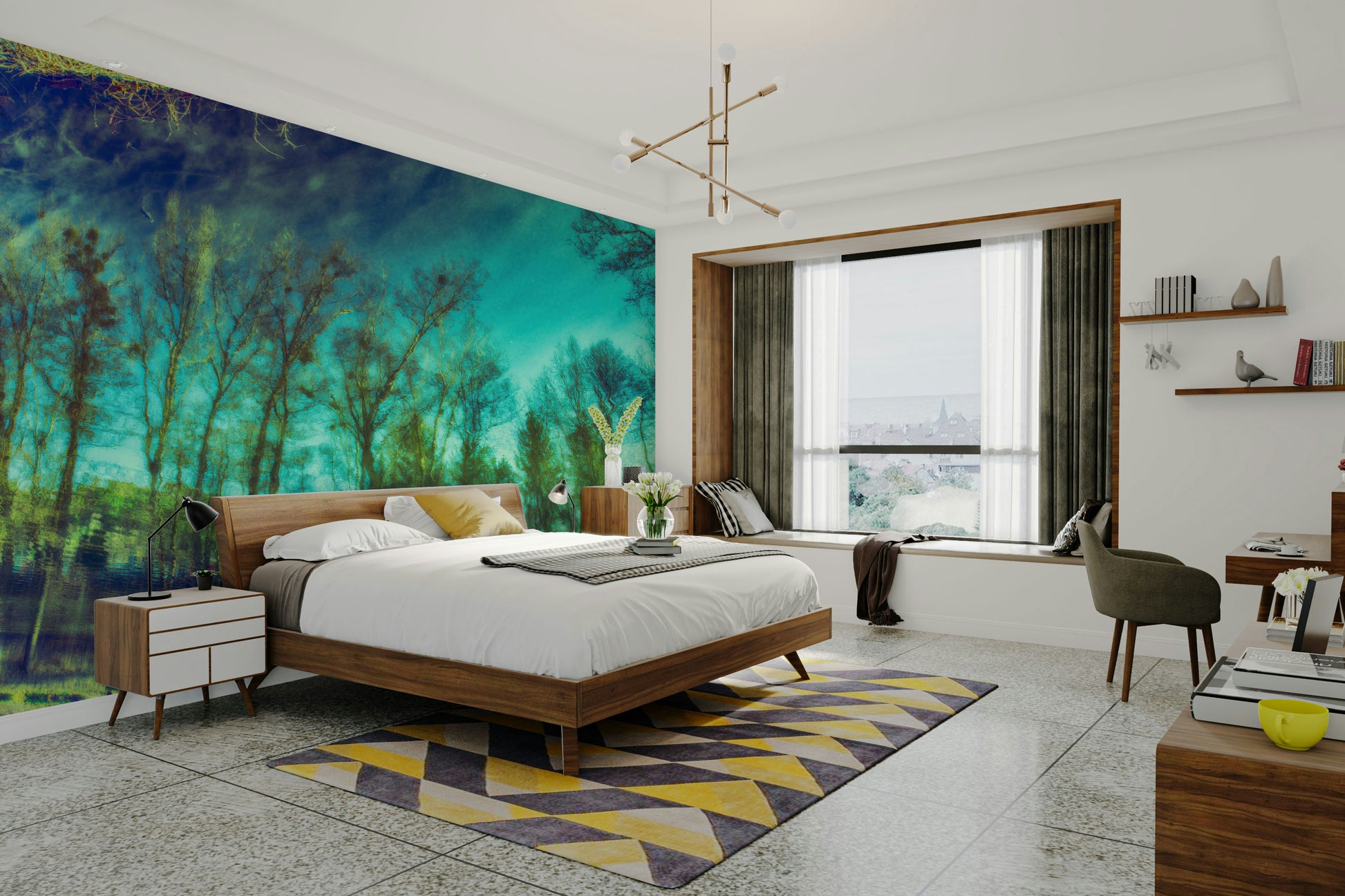 Neutral tone nature wallpaper for walls
