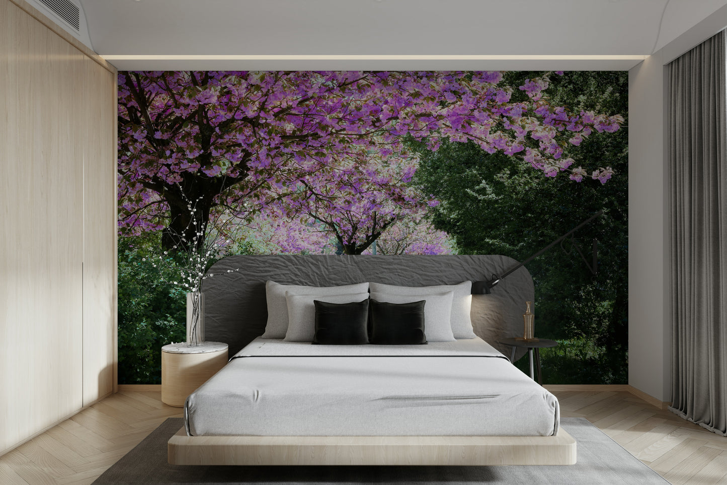 Spring forest pathway wallpaper
