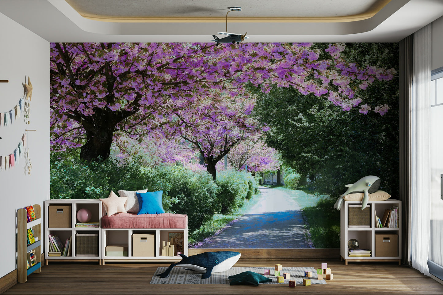 Serene pathway wall mural
