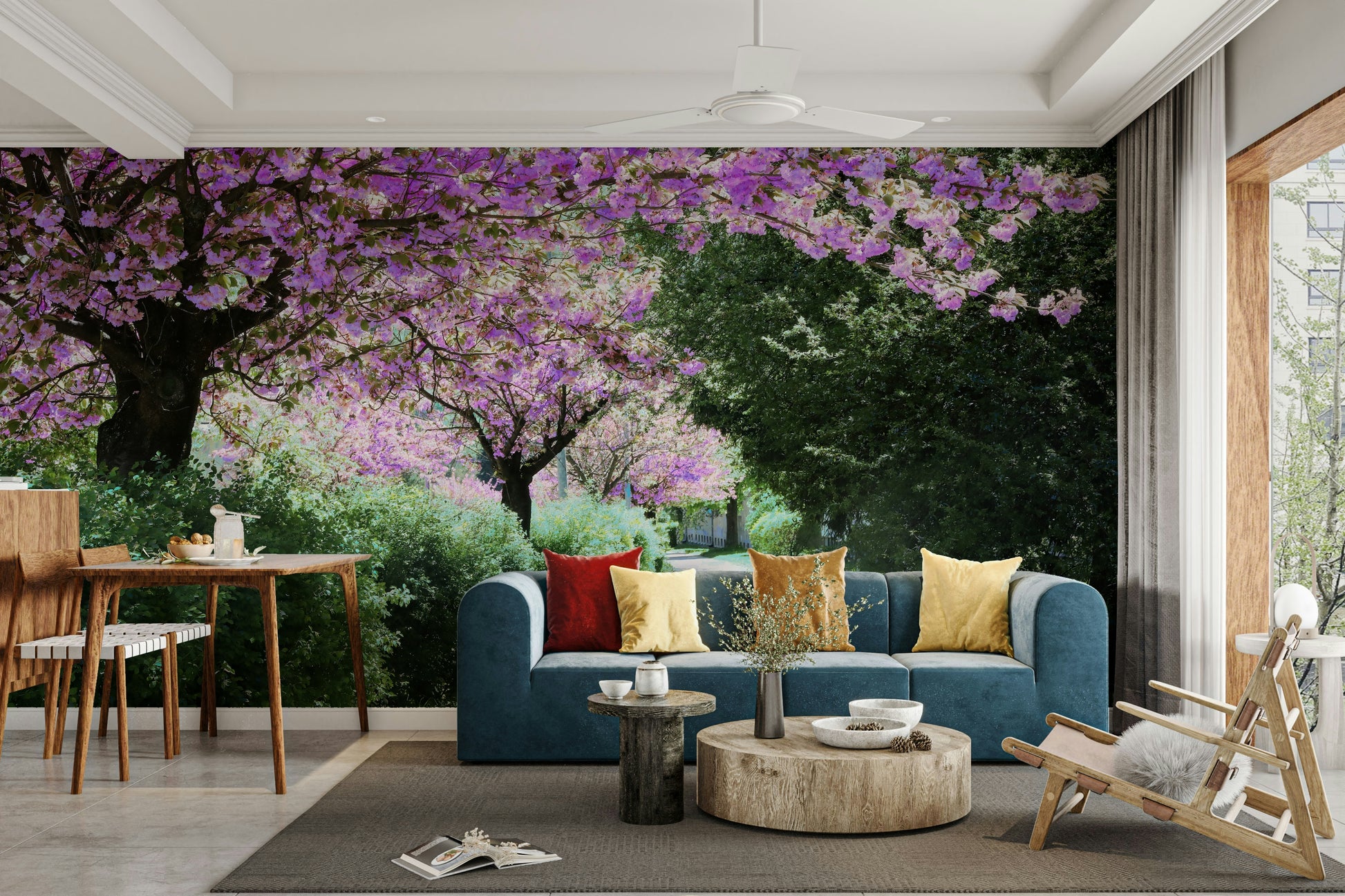 Gentle path with trees mural
