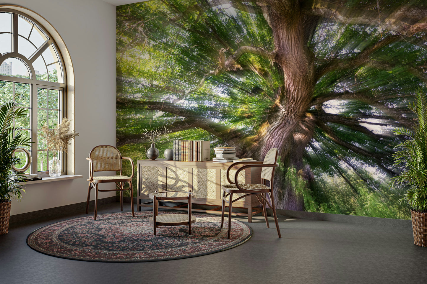 Organic forest texture mural
