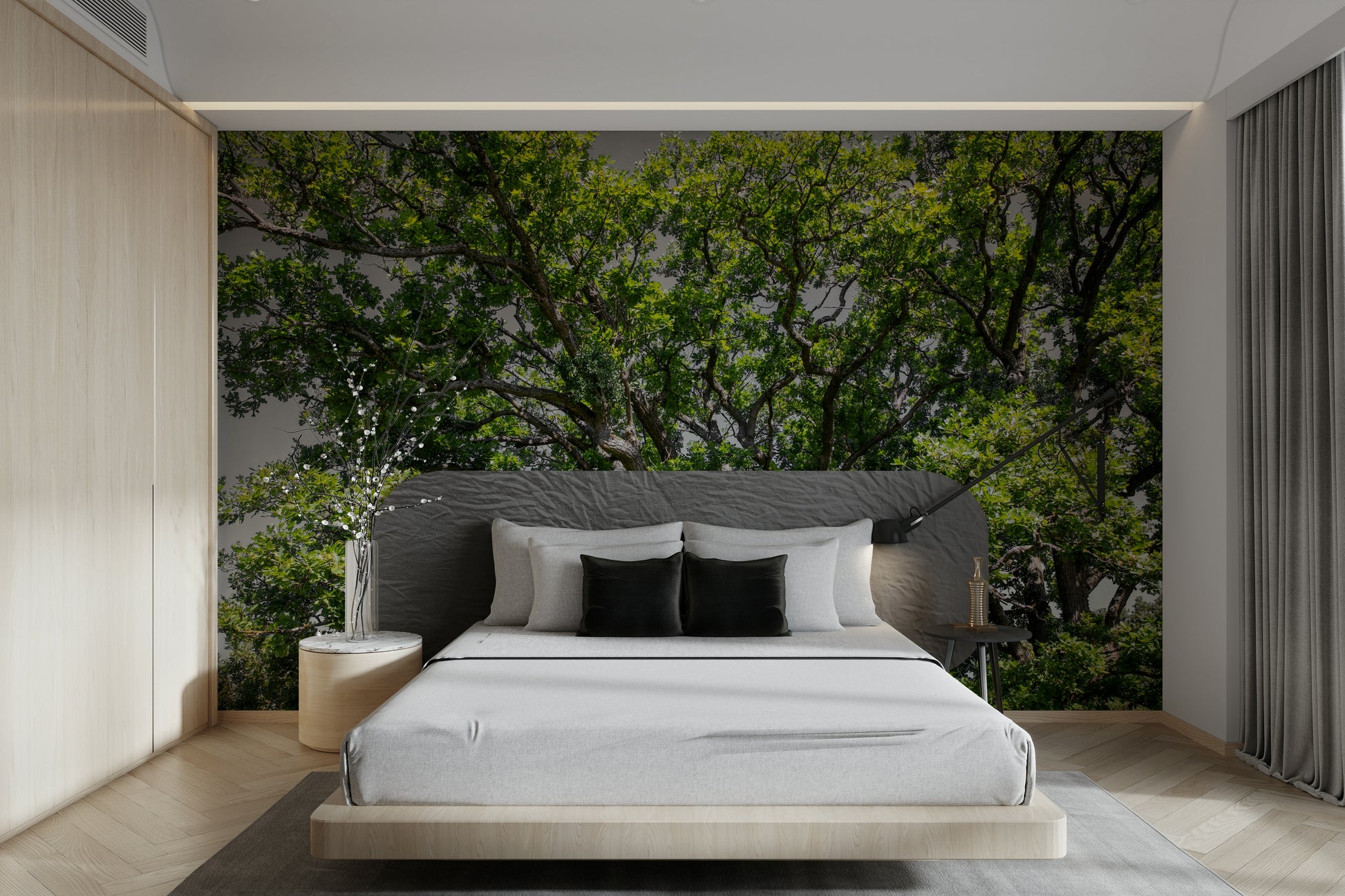 Oak tree canopy mural wallpaper
