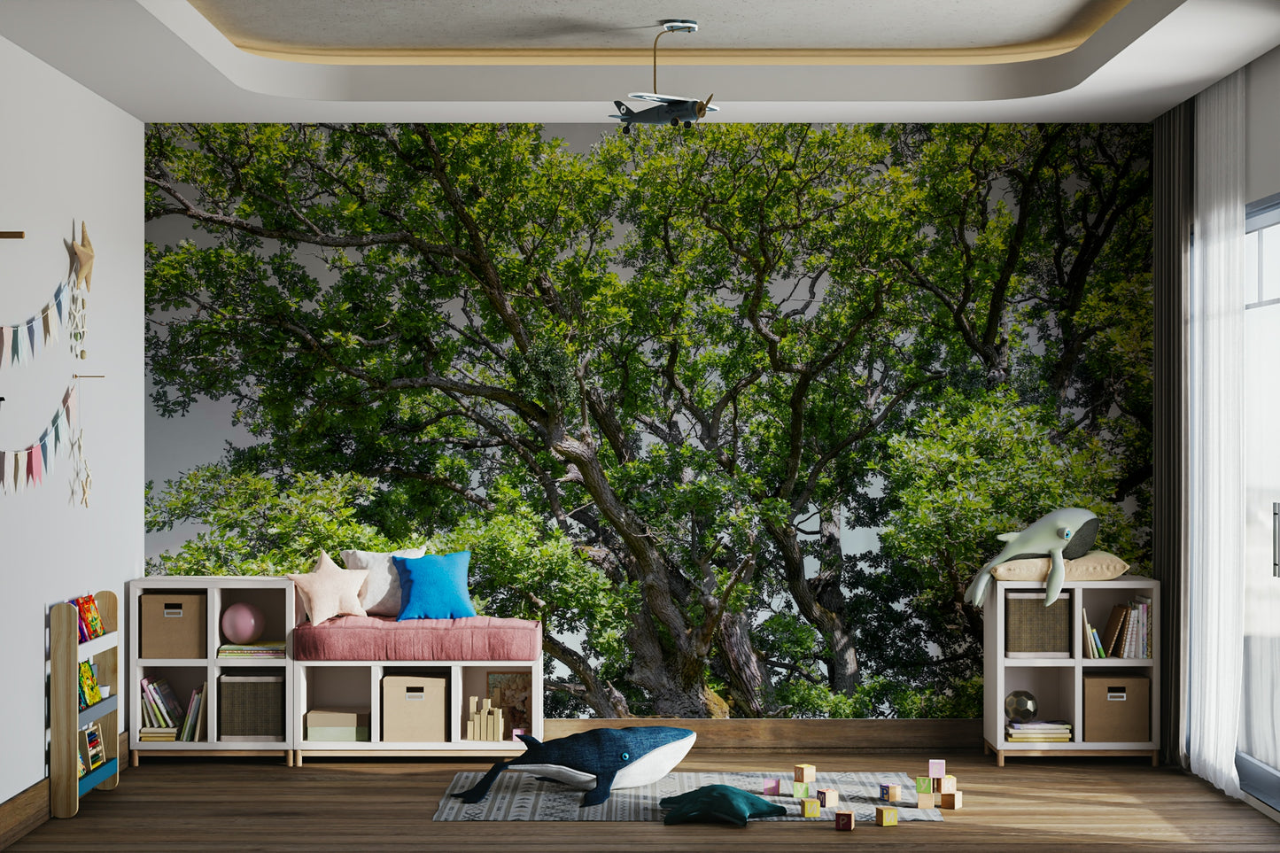 Lush green foliage wall mural
