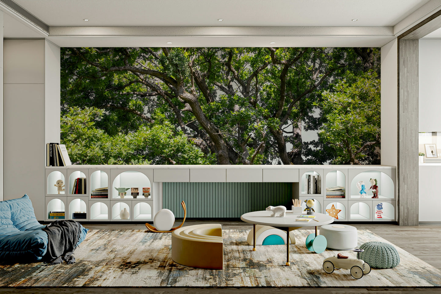 Peaceful tree top view wallpaper
