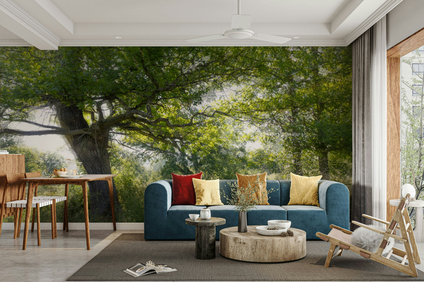 Single tree mural for interiors
