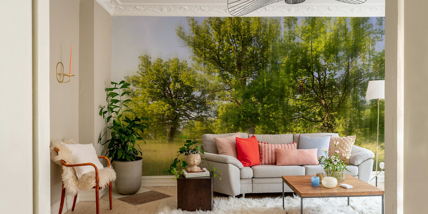 Muted tone forest wallpaper
