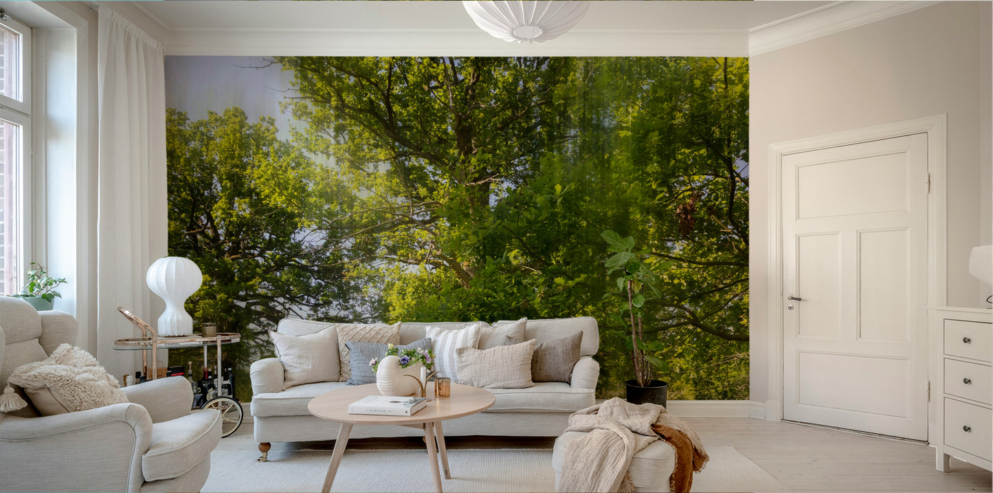 Serene greenery mural wallpaper
