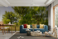 Green forest scene wallpaper for walls
