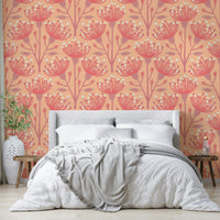 Soft floral pattern with coral tones
