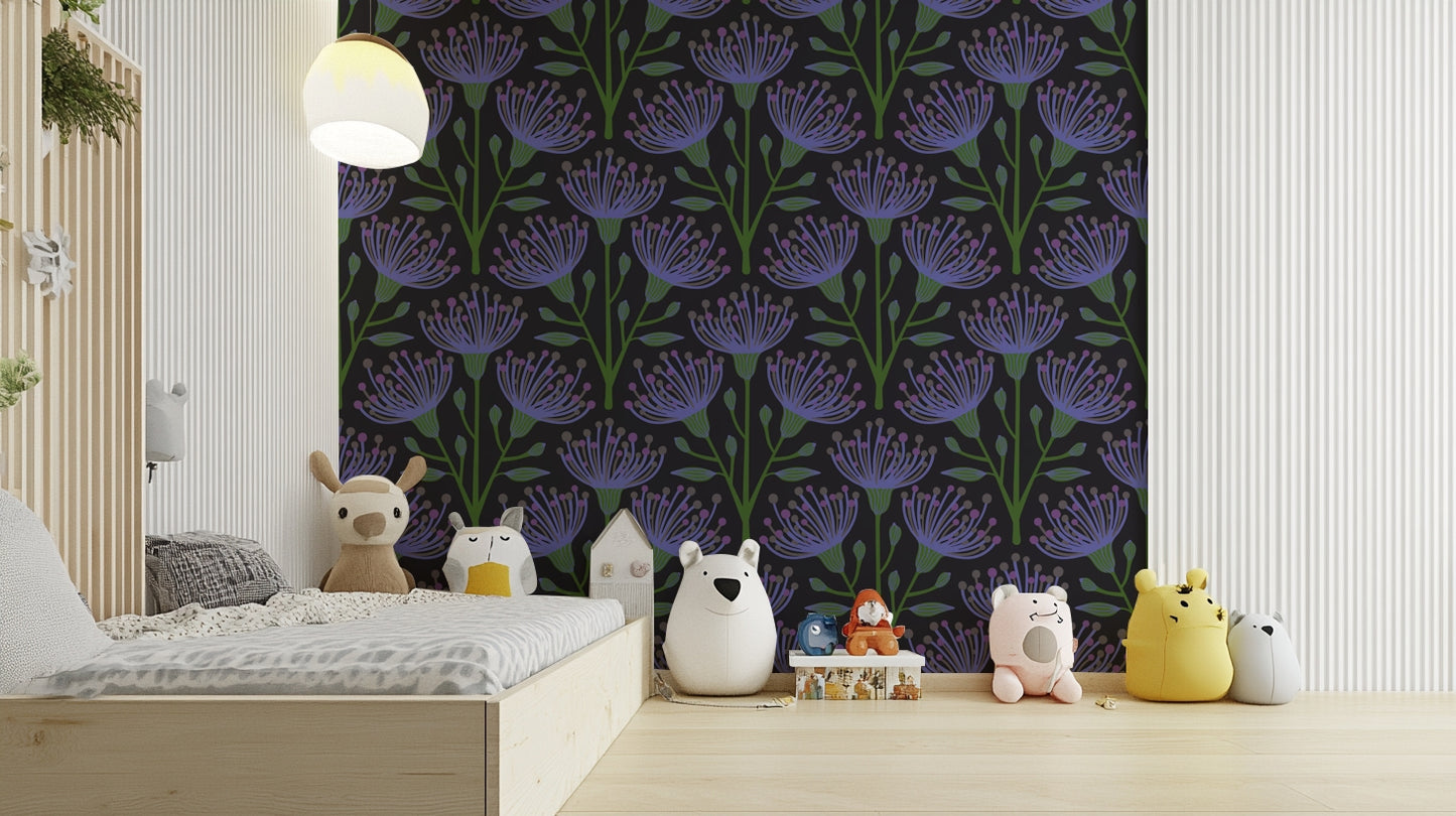 Bold nature-inspired wall mural

