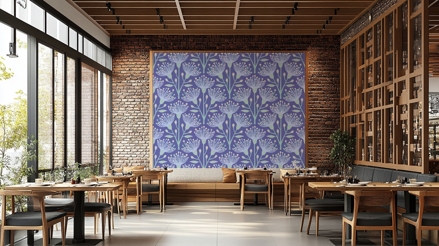 Periwinkle flower wallpaper design
