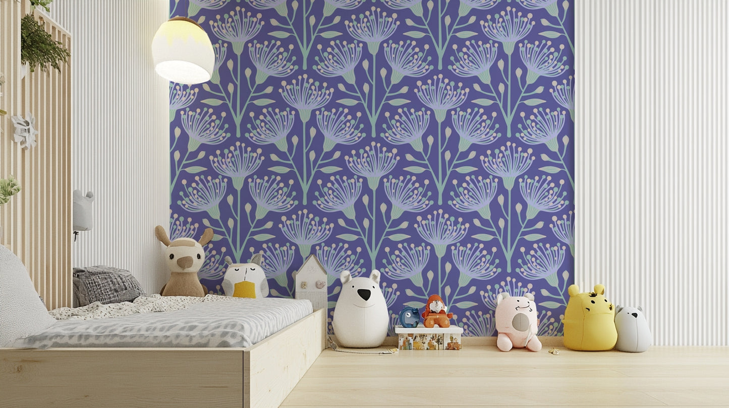 Eucalyptus floral wallpaper mural

