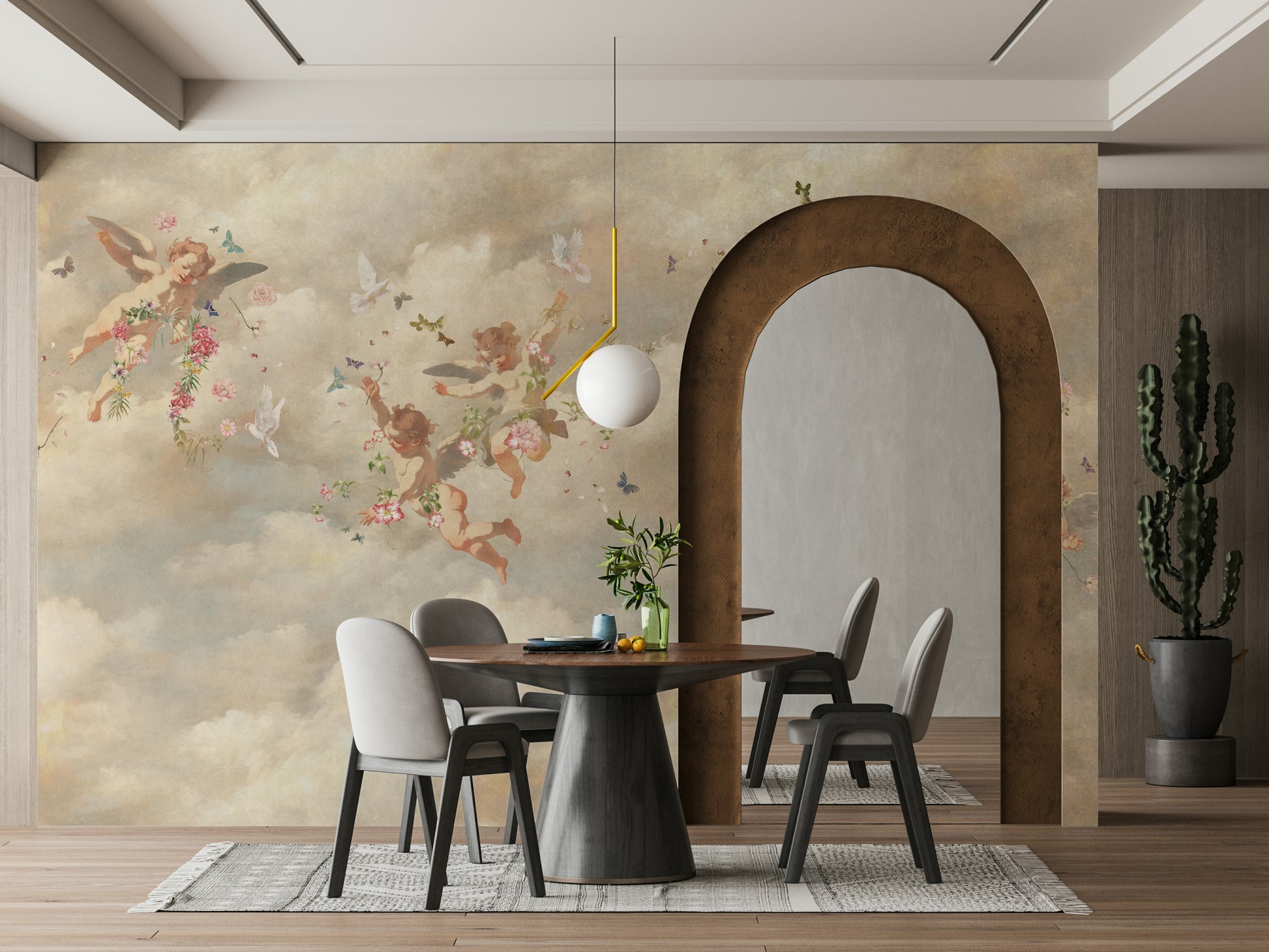 Gentle cloudscape wall wallpaper
